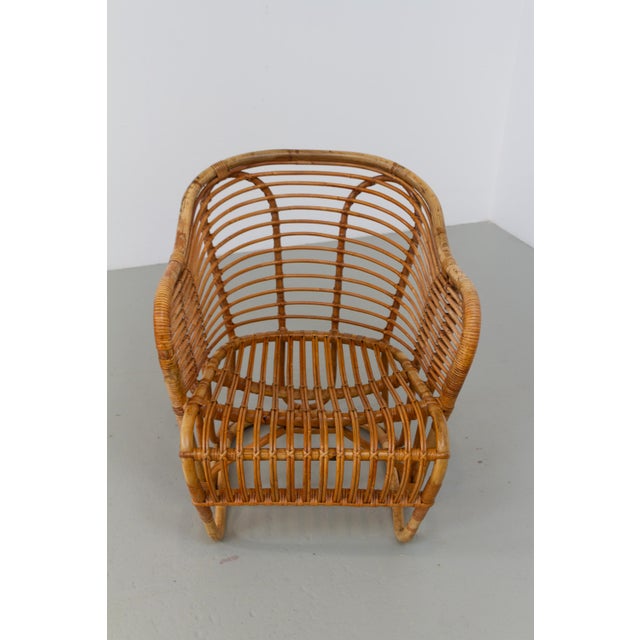 Danish Rattan Lounge Chair by Tove Kindt-Larsen for R. Wengler, 1940s For Sale - Image 12 of 18