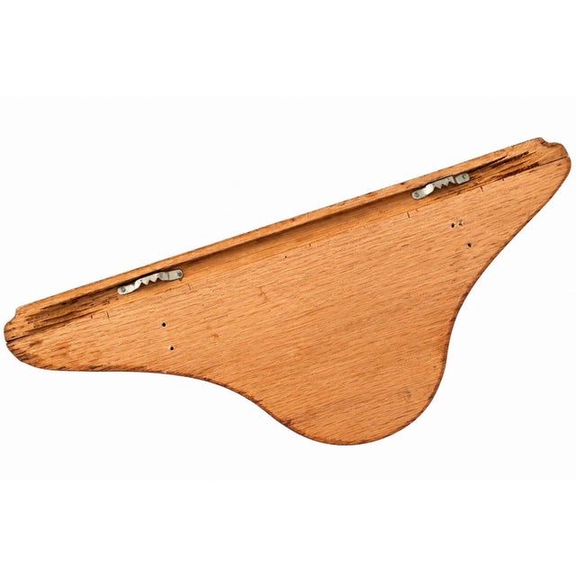 Traditional Vintage Oak Wall Shelf With Curved Backplate For Sale - Image 3 of 3