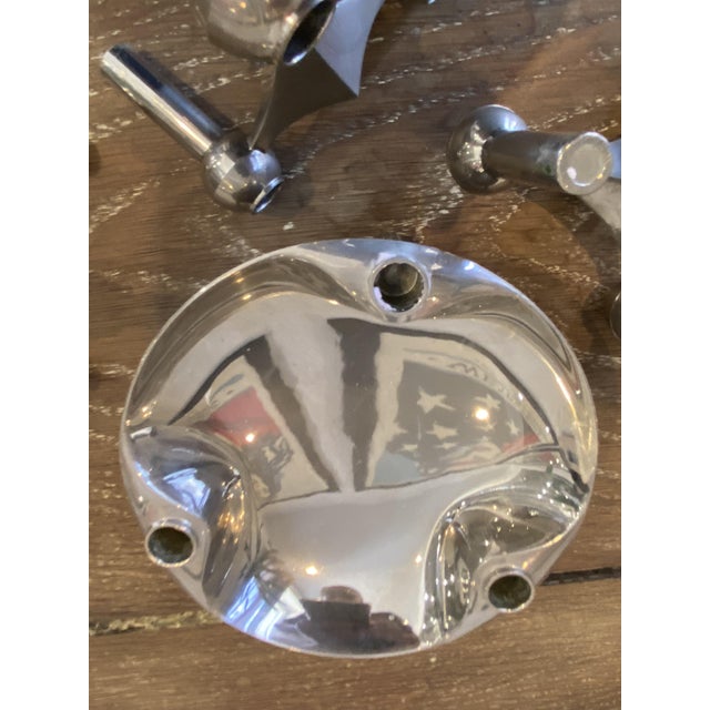Silver Vintage Modular Candlesticks and Bowl from Nagel, 1970, Set of 4 For Sale - Image 8 of 16