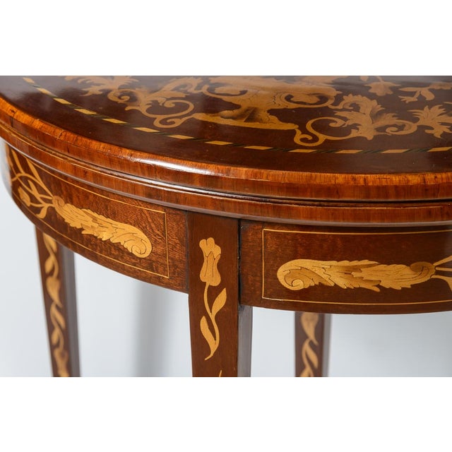 Traditional Dutch Inlaid Fold Over Table (Games Table) For Sale - Image 3 of 8
