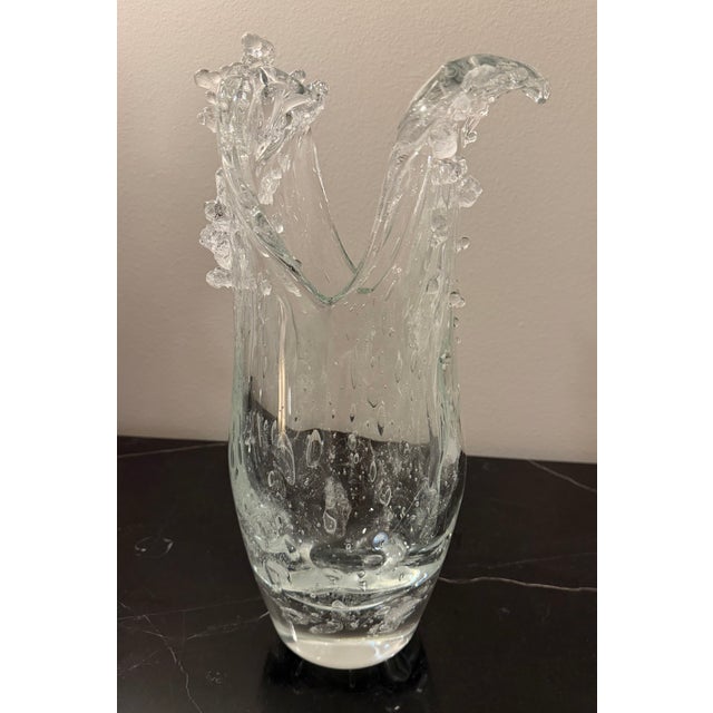 Global Views Sculptural “Dual Wave” Art Glass Vase by Studio a / Global Views For Sale - Image 4 of 15