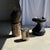 1980s Small Side Table in Black and White Petrified Wood, 1980s For Sale - Image 5 of 18