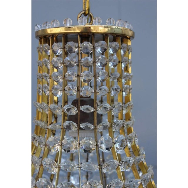 1950s Italian Crystal and Brass Lantern, 1950s For Sale - Image 5 of 9
