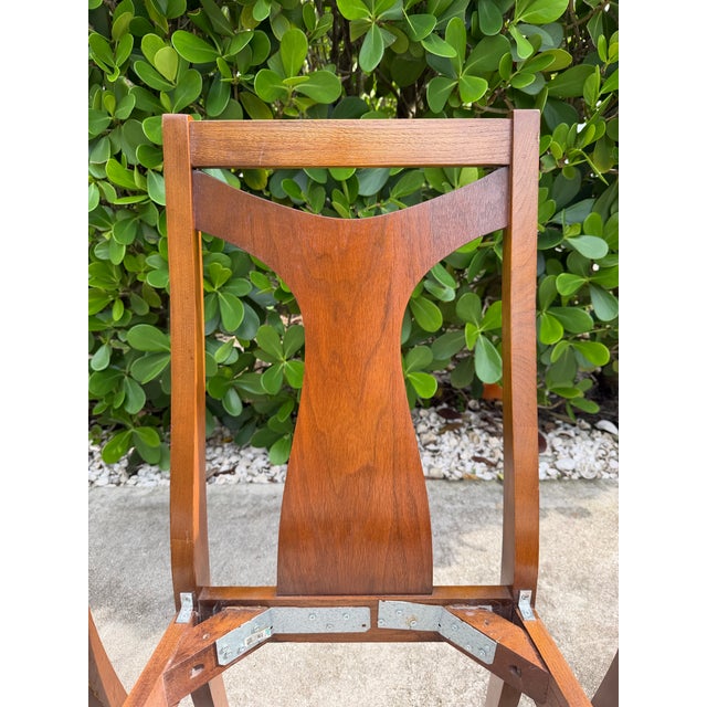 Vintage Mid-Century Walnut Dining Chairs for Restoration, Set of 4 For Sale - Image 9 of 15