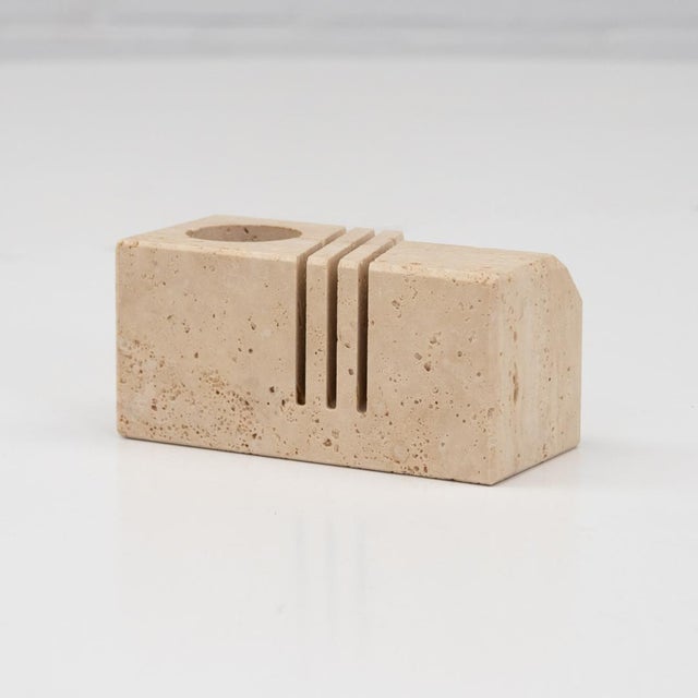 Travertine Desk Organizer by Fratelli Mannelli, 1970s For Sale - Image 6 of 12