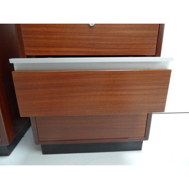 1950s Mid-Century Mahogany Filing Cabinets, 1950s, Set of 2 For Sale - Image 5 of 13