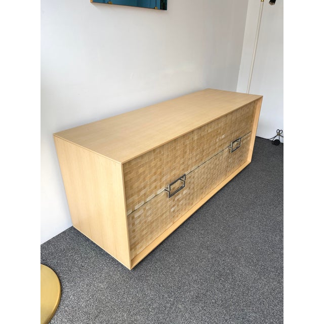Mid-Century Modern Chest of Drawers Wood and Leather by Gasparucci Italo, Italy, 1980s For Sale - Image 3 of 12