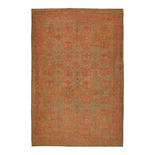 Zabihi Collection Palace Size Antique Turkish Oushak Rug - 15'5" x 22'10" For Sale
