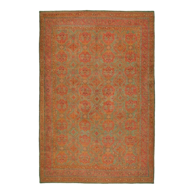 Zabihi Collection Palace Size Antique Turkish Oushak Rug - 15'5" x 22'10" For Sale