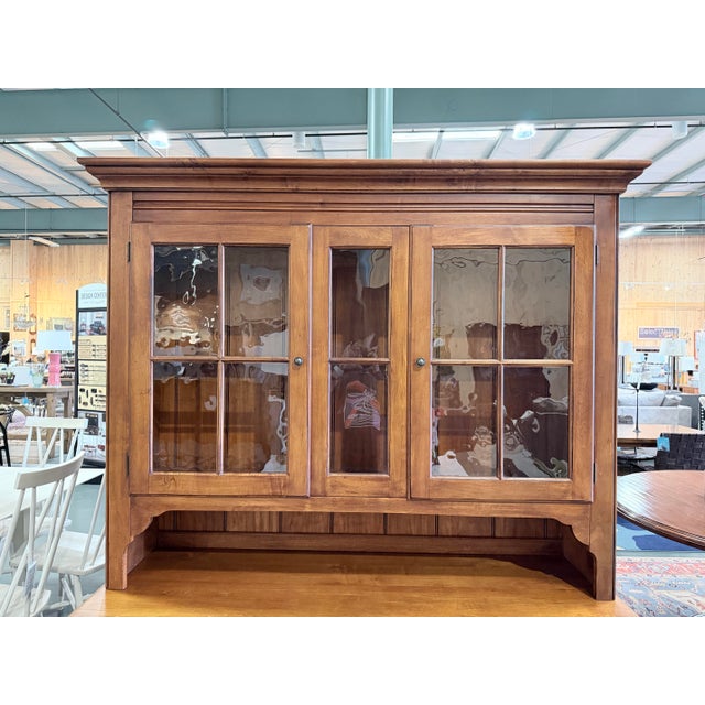 Early 21st Century Ethan Allen Country Crossings Maple China Cabinet Hutch For Sale - Image 5 of 12