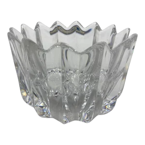 Vintage 1980's Orrefors Fleur Clear Crystal Bowl by Jan Johansson