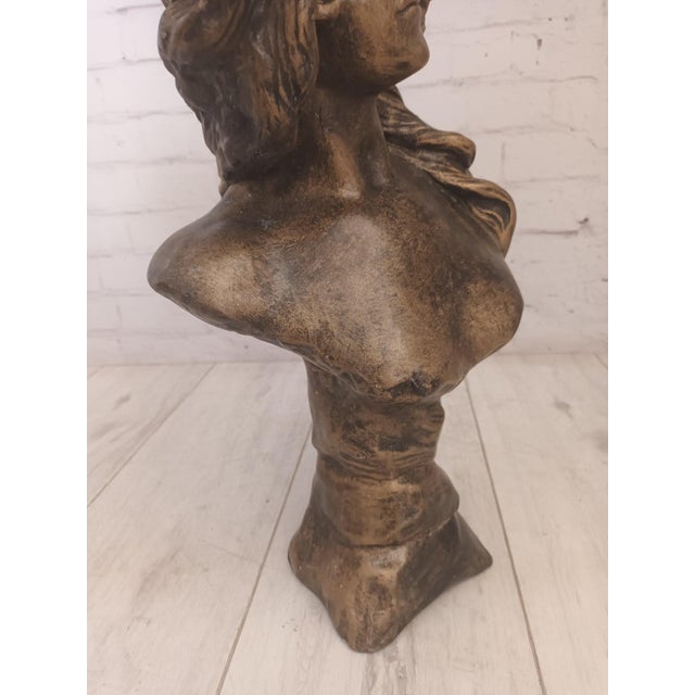 Vintage Art Nouveau Bust of Young Woman, 1960 For Sale - Image 15 of 17