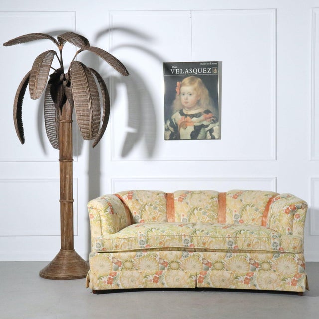 1960s 1960's Drexel Heritage Curved Poppy Yellow Garden Loveseat For Sale - Image 5 of 13