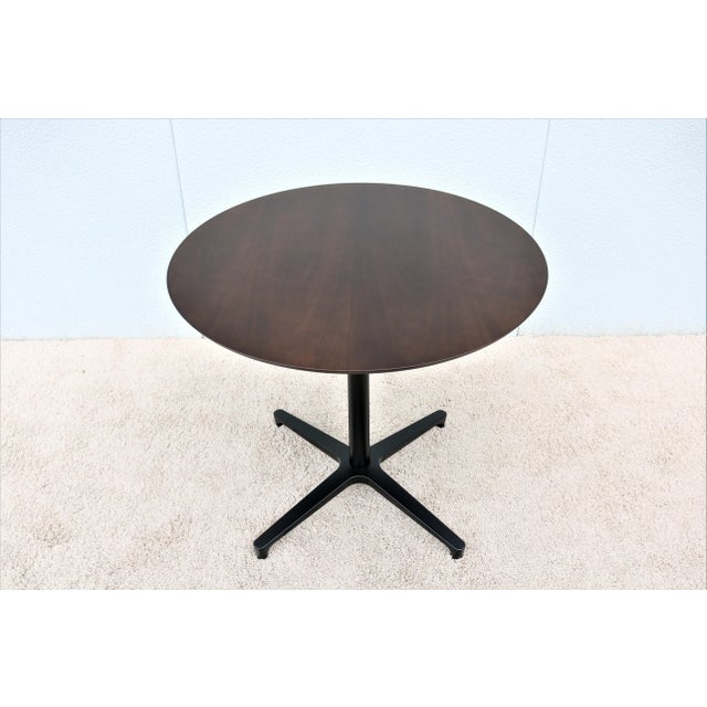 Contemporary Modern Naoto Fukasawa for Geiger Saiba 30" Round Walnut Veneer Top Dining Table For Sale - Image 3 of 13