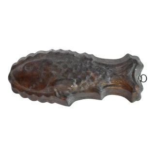 Antique Copper Tin-Lined Fish Mould For Sale