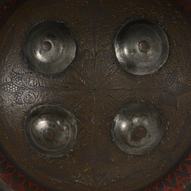Persian Indo Persian Engraved Dhal Metal Shield For Sale - Image 3 of 6
