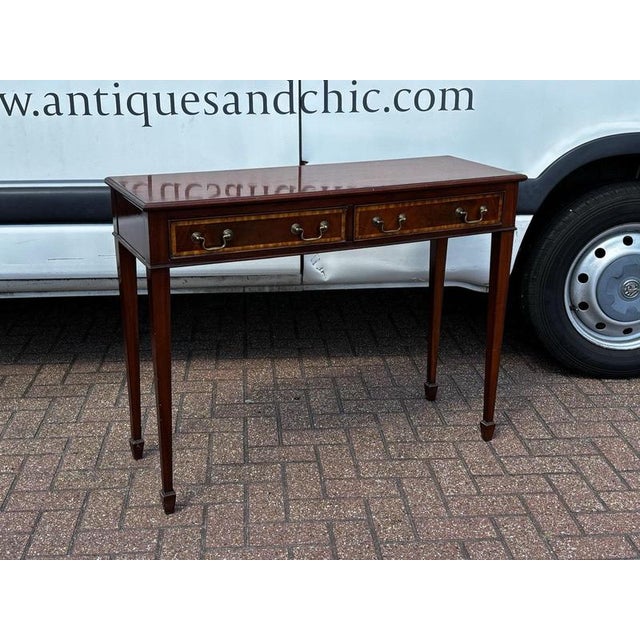 Console Table in Mahogany with Two Drawers For Sale - Image 5 of 10