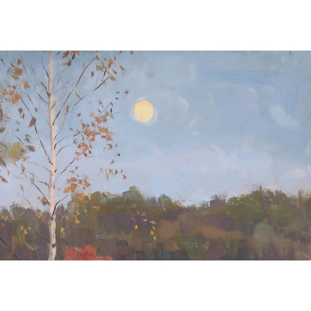 Realism Antique Forest Landscape Painting, Ukrainian Soviet Art, 1980 49-75 For Sale - Image 3 of 6