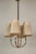 1930s 4-Arm Chandelier in Brass with Silk Shades, Austria, 1930s For Sale - Image 5 of 17
