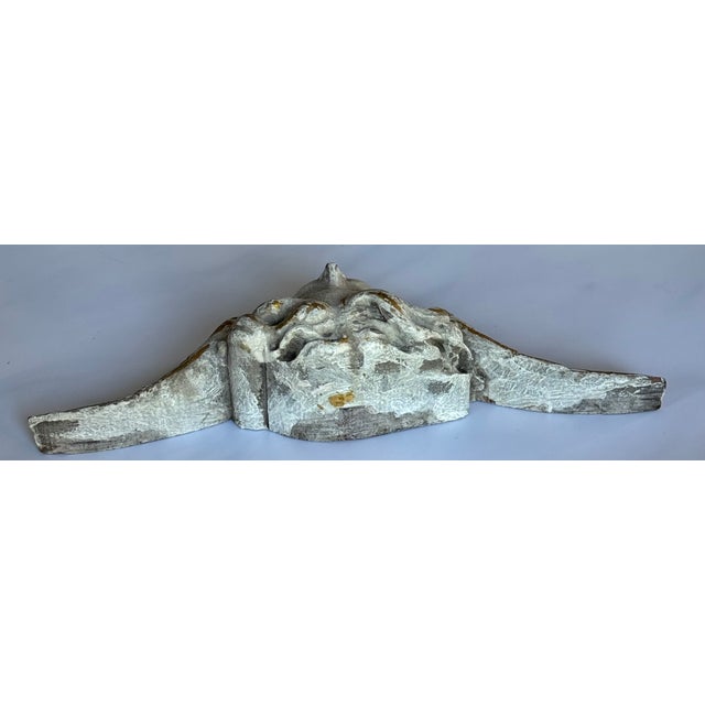 Wood Angel Head Hand Carved Wall Plaque For Sale - Image 7 of 12