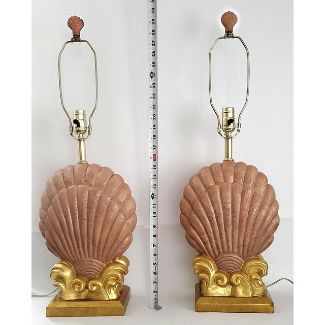 Lamp Pair Seashells Shells Restored For Sale - Image 10 of 11