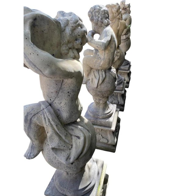 Garden Stone Sculpture Cherubs, 1950s, Set of 4 For Sale - Image 3 of 12