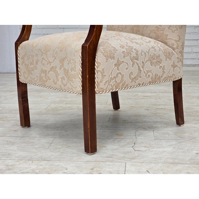 Danish Beech Armchair with Wool Upholstery, 1960s For Sale - Image 4 of 18
