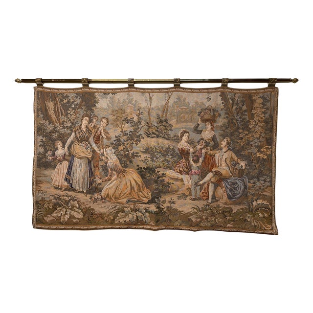 Large Vintage French Tapestry For Sale