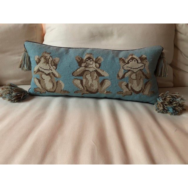 Tory Burch Monkey See Needlepoint Lumbar Pillow Chairish