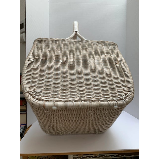 Wood Large Rustic Vintage Storage Decor Basket For Sale - Image 7 of 9