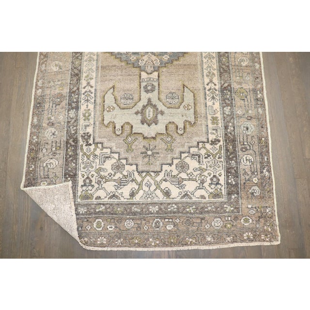Persian Antique Hamedan Gray Wash Rug no. j5325 For Sale - Image 3 of 8