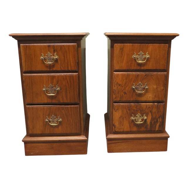 Art Deco Walnut Bedside Chests of Drawers, 1930, Set of 2 For Sale