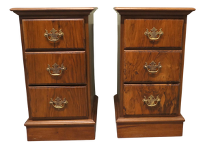Art Deco Walnut Bedside Chests of Drawers, 1930, Set of 2