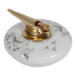 Vintage Ronson Porcelain Table Lighter by Rosenthal For Sale
