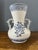 1980s 1980s Portugal Blue & White Hand Painted Handled Vase For Sale - Image 5 of 9