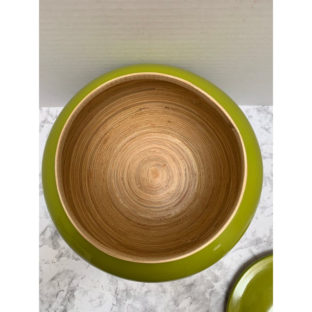 1990s Vintage Bamboo Jonathan Adler Green Storage Vessel For Sale - Image 5 of 8