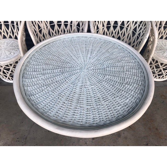 Vintage Rattan Wicker Table and 4 Chairs Dining Set | Chairish (640 x 640 Pixel)