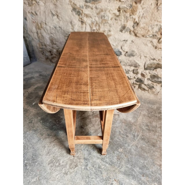 Vintage French Gateleg Table Oval Drop-Leaf Dining Table, France, 1950 For Sale - Image 12 of 18