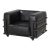 Henry Industrial Modern Leather Arm Chair - Black For Sale