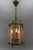 French Neoclassical Brass and Clear Glass Round Hanging Lantern, 1950s For Sale - Image 12 of 18