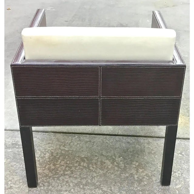 Vintage Alligator Stiched Armchair For Sale In Atlanta - Image 6 of 8