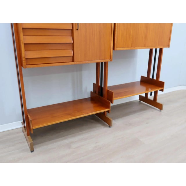 Mid-Century Modern Italian Teak Bookcase, 1960s For Sale - Image 9 of 15