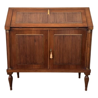 Italian Walnut Secretaire with Drop-Leaf, 1950s For Sale
