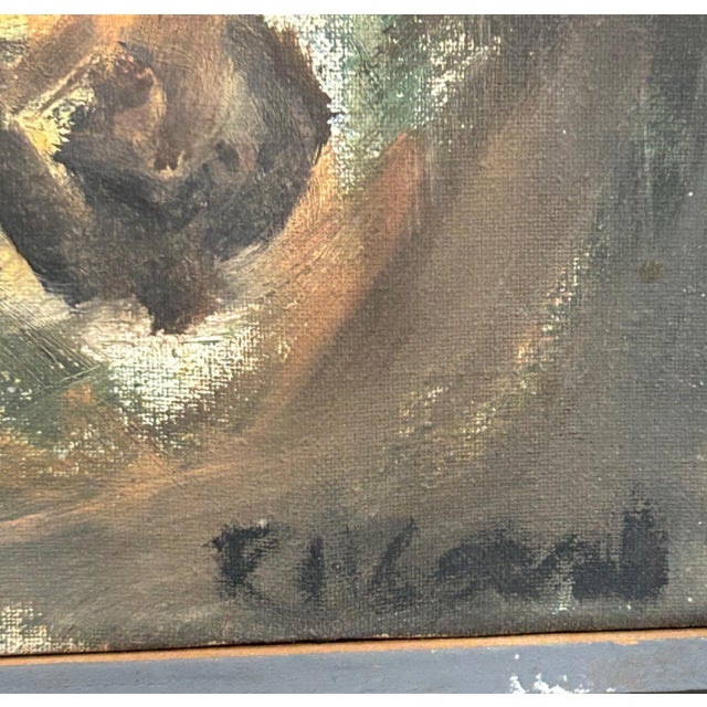 Mid-Century Modern Abstract Botanical Oil on Canvas Painting by Heston For Sale - Image 4 of 7