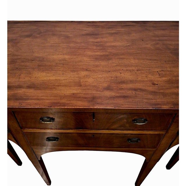 Burnt Umber American Federal Style Diminutive Inlaid Mahogany Sideboard With Key For Sale - Image 8 of 10