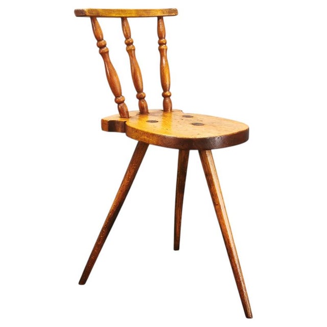 Folk Primitive Beech Chair, Czechoslovakia, 1940s For Sale - Image 10 of 10
