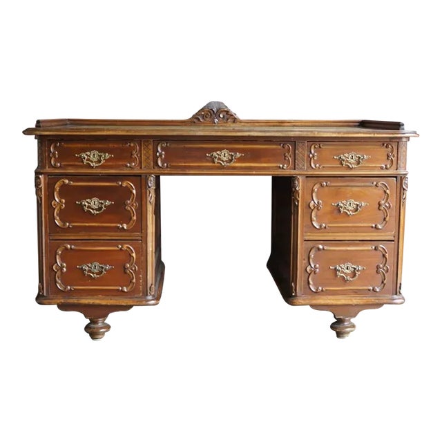 Late 19th Century Austrian Leather Top Desk For Sale