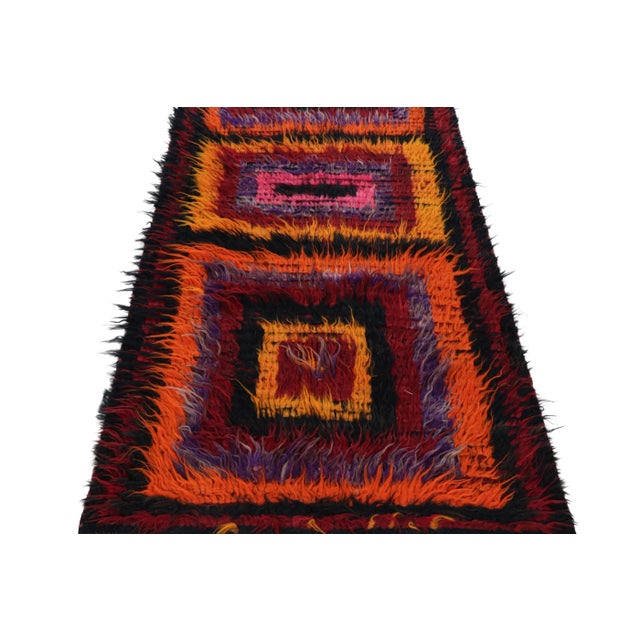 1950s Vintage Tulu Rug With Colorful Geometric Patterns, From Rug & Kilim For Sale - Image 5 of 7