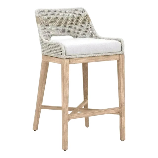 Tapestry Barstool Taupe Rope by Loomlan For Sale