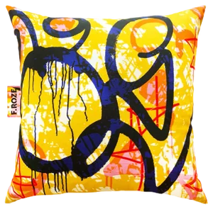 Yellow Graf Cushion Cover by F.Roze
